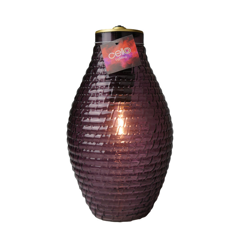 Glass Table Lamp, Purple