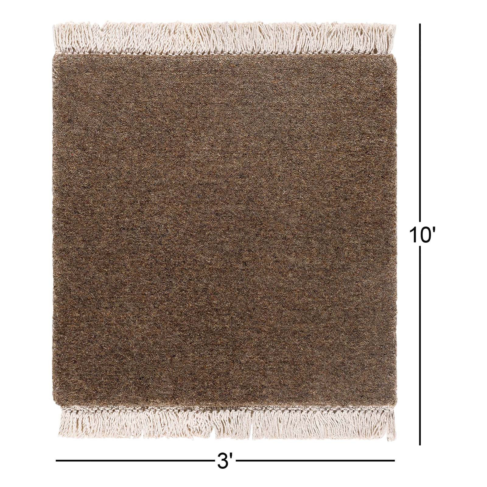 Clio Hand-Loomed Ivory Wool Rug, Rectangle 3' x 10'