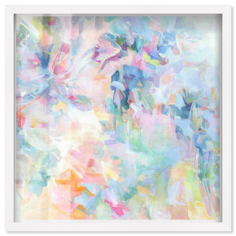 «Whispers of Spring Shadowbox Print Coastal» par Art Remedy, cadre blanc, 17 x 17, H 17 po x l 17 po, Cadre blanc