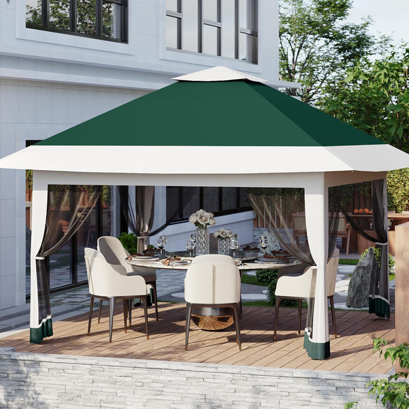 13x13ft Outdoor Patio Gazebo, Green
