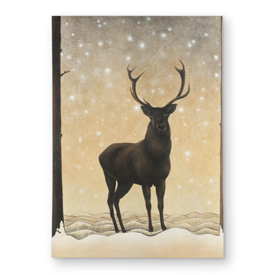 Roe Deer in Winter - Snow Brown Outdoor Area Rug for Decor