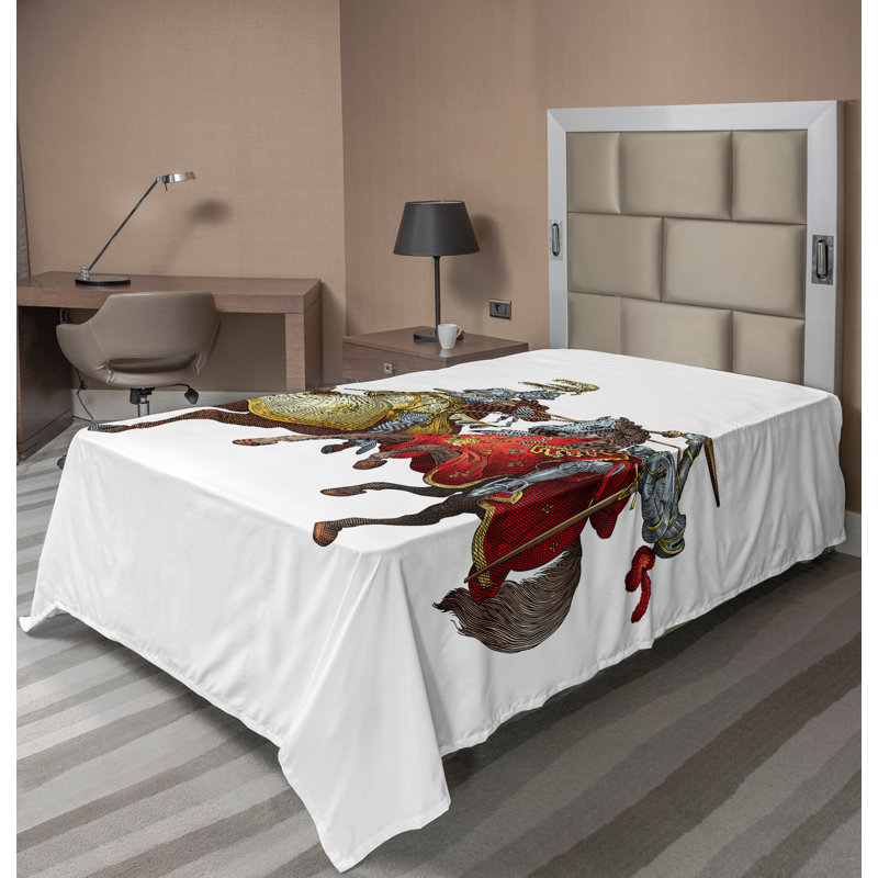 Multicolore Ambesonne, Drap plat pour lit simple