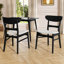 Ensemble de salle à manger 5 pièces de style Mid-Century moderne, structure en bois d'hévéa, une table et 4 chaises rembourrées-927730033-927730038