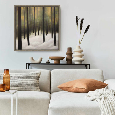 Silent Forest Brown Rustic Canvas | Living Room Home Decor
