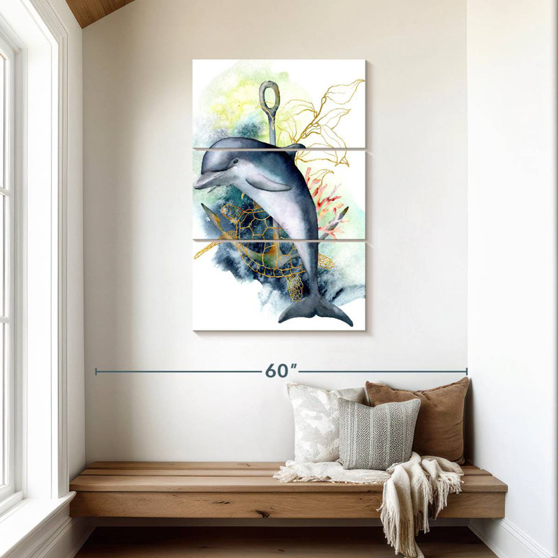 Brampt Dolphin Underwater, 45" H x 28" W