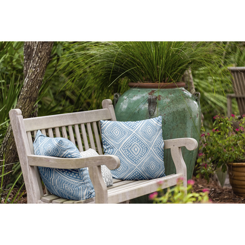 Upscale Getaway Outdoor Reversible Throw Pillow, Light Blue, 20" x 20"