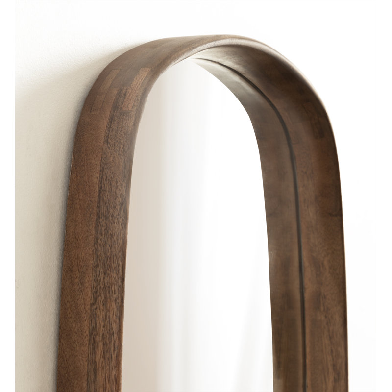 Prema Framed Wall Mirror 20x30 Natural, Walnut Brown, 30" x 20", Rectangle