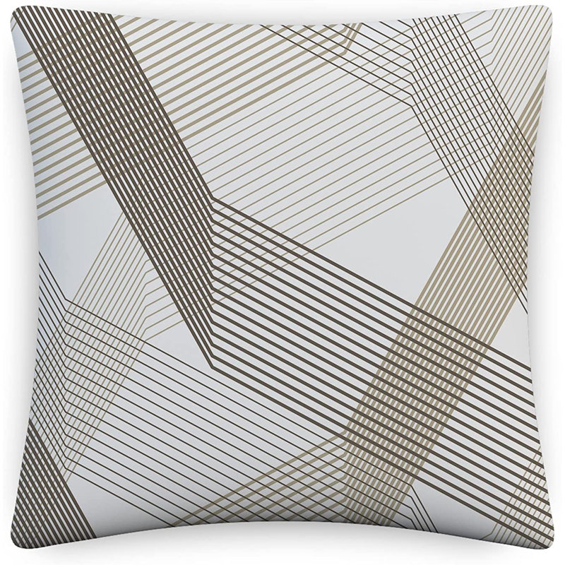 Indoor / Outdoor Abstract White Square Cushion Cover, 55.9cm x 55.9cm