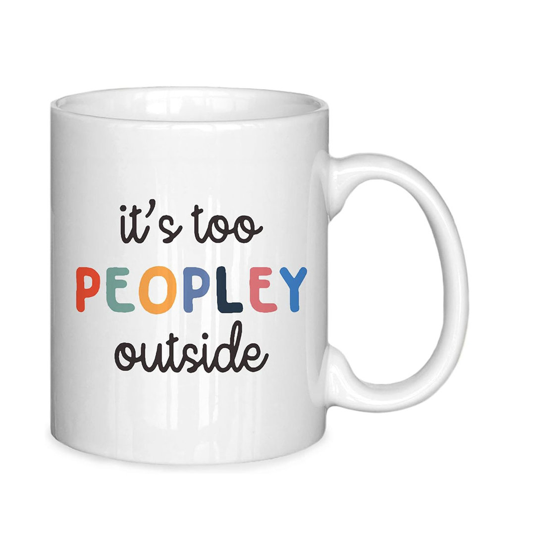 Funny Introvert GiftsCoffee Mug, Gifts for Introverts, Funny Mugs for Women Men Coworkers, Gifts for Women Men Coworkers Friends, It's too Peopley Out