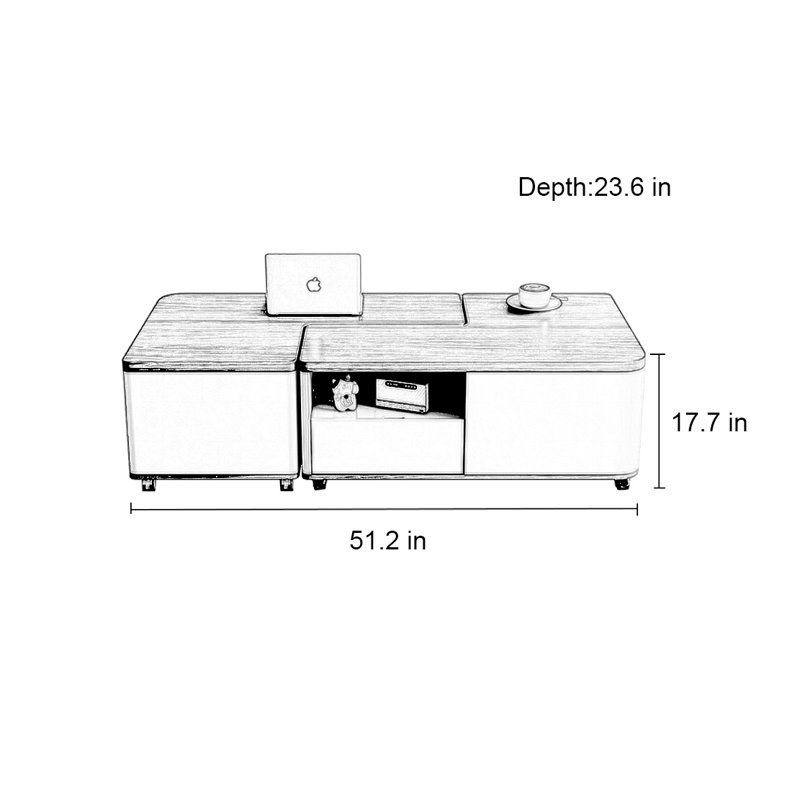 Ancient style mobile multi-functional coffee table