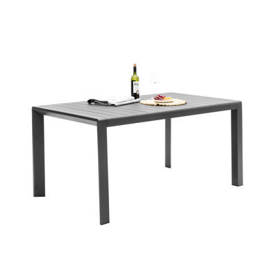 Davis Collection Rectangular Metal Outdoor Dining Table , 60.8'' in. W 35.4'' in. D