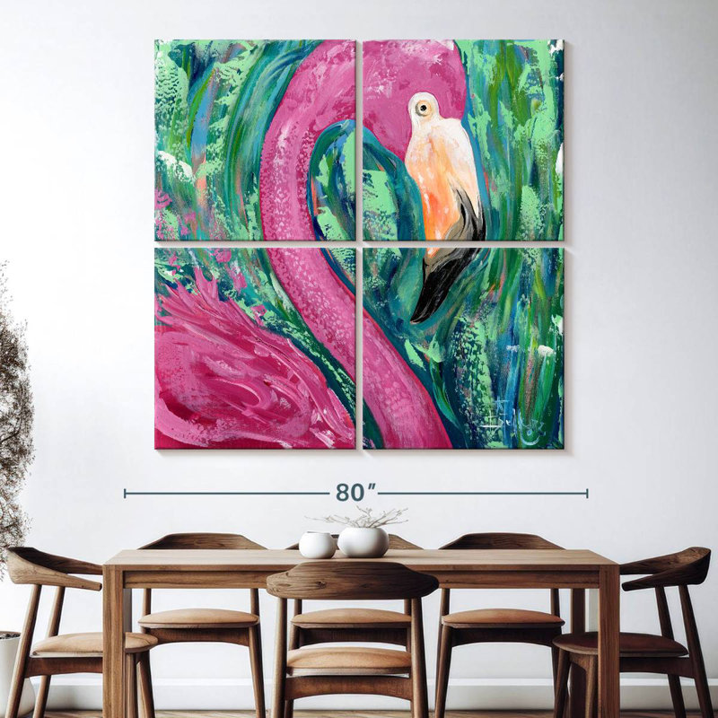 Brampt Sweet Flamingo Portrait, 74" H x 74" W