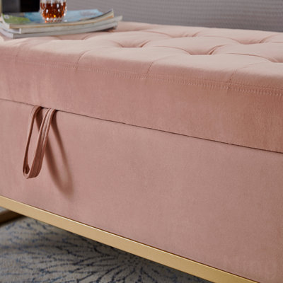 Banc de lit capitonné 58,6 po avec rangement