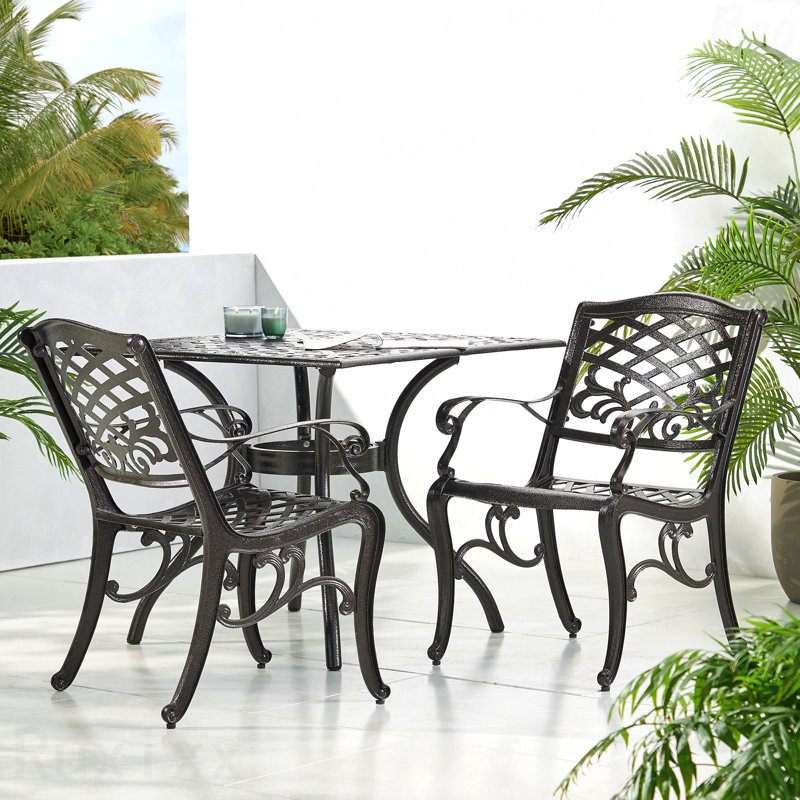 Ensemble de fauteuils de patio 2 pièces, Bronze