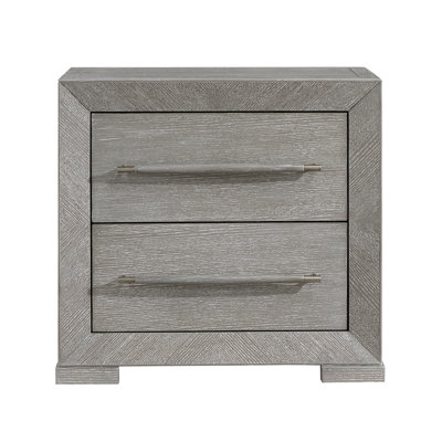 Table de chevet contemporaine en bois gris avec table de chevet 28 po