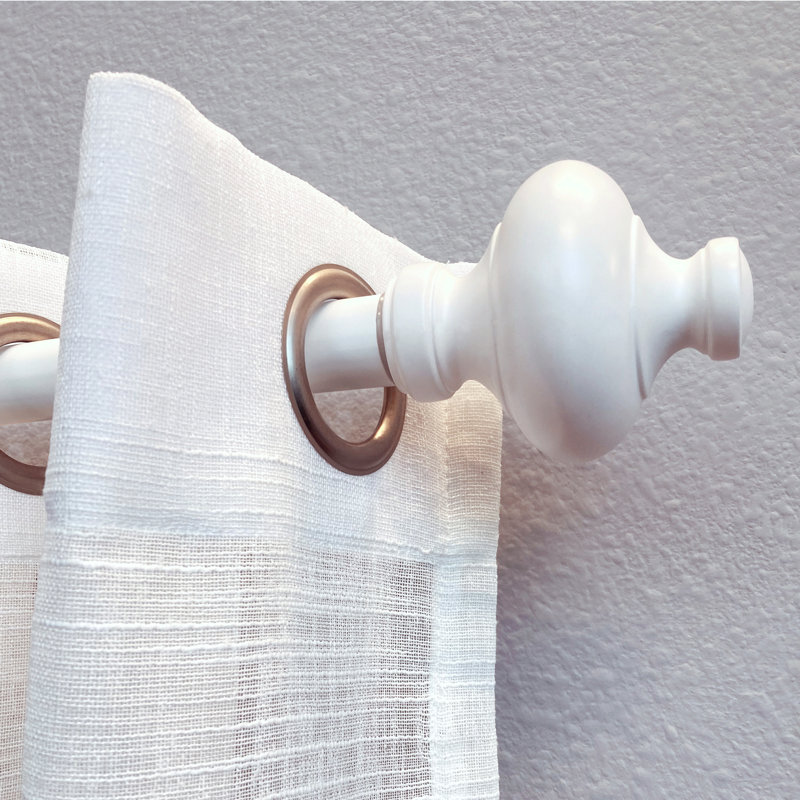 Tringle à rideaux simple réglable en métal Iraida Elver, 12 po - l 20 po, Blanc
