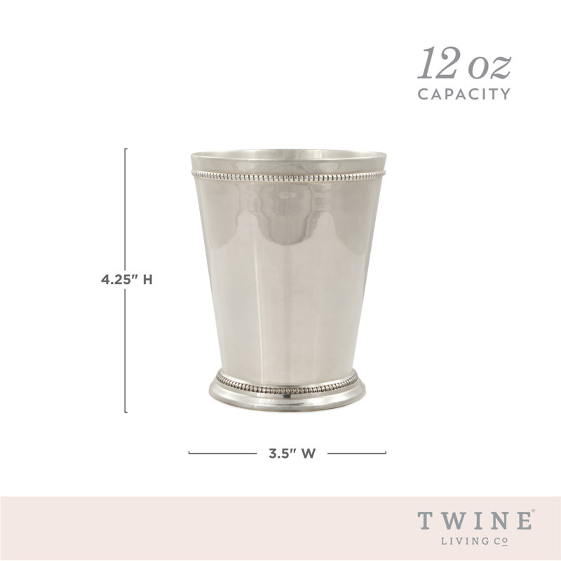 Sterling Silver Plated Brass Mint Julep Cup, 12 oz