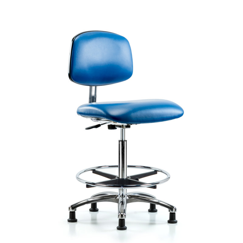 Chaise de travail Lizeth, Vinyle ESD bleu, Patins antistatiques
