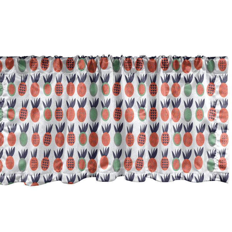 Cantonnière Ambesonne abstraite lot de 2 triangles et lignes bleu foncé corail, L 42 po x L 12 po