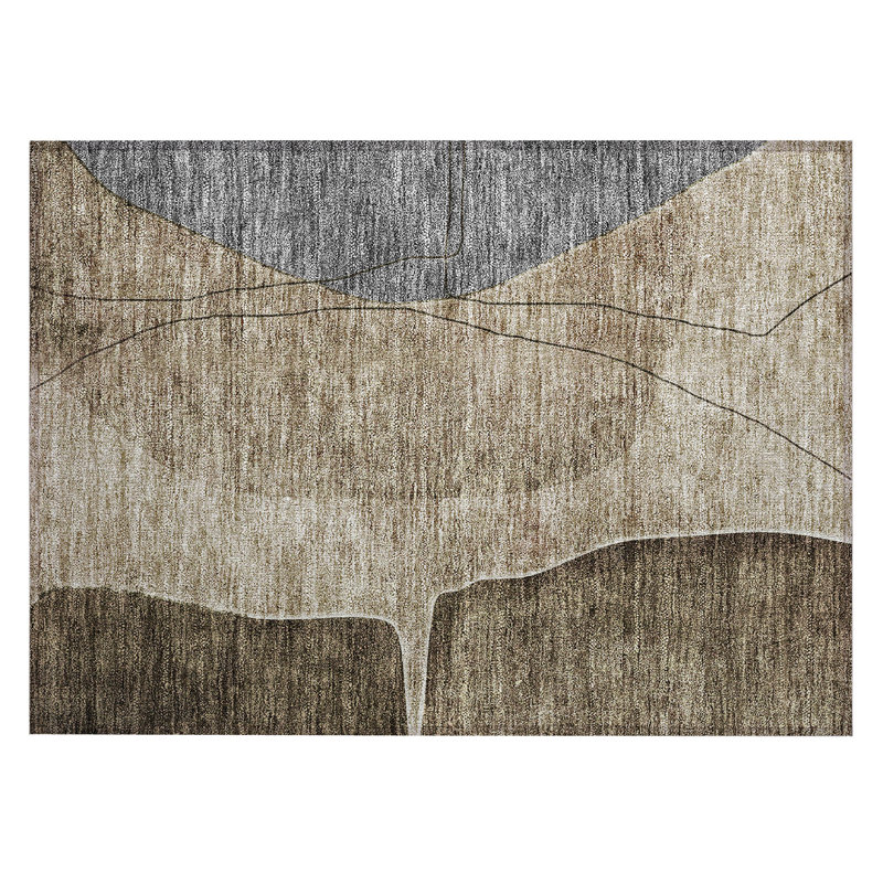 Cherly Washable Abstract Indoor / Outdoor Rug, Rectangle 1'8" x 2'6"