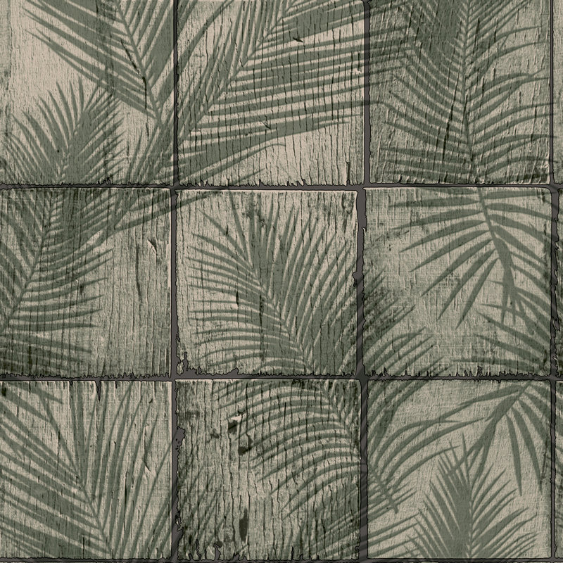Papier peint Rustic Palm, Vert