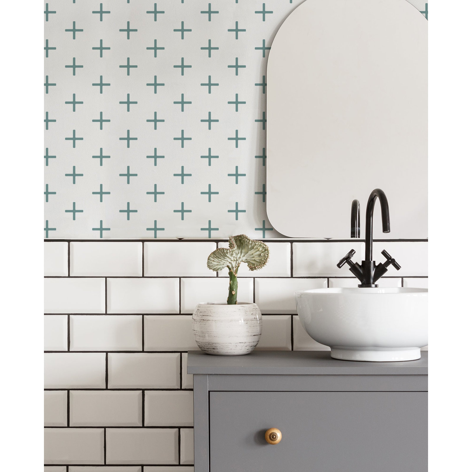Addition Self-Adhesive Wallpaper Roll, Mineral Blue, Faux Grasscloth, Non-pasted