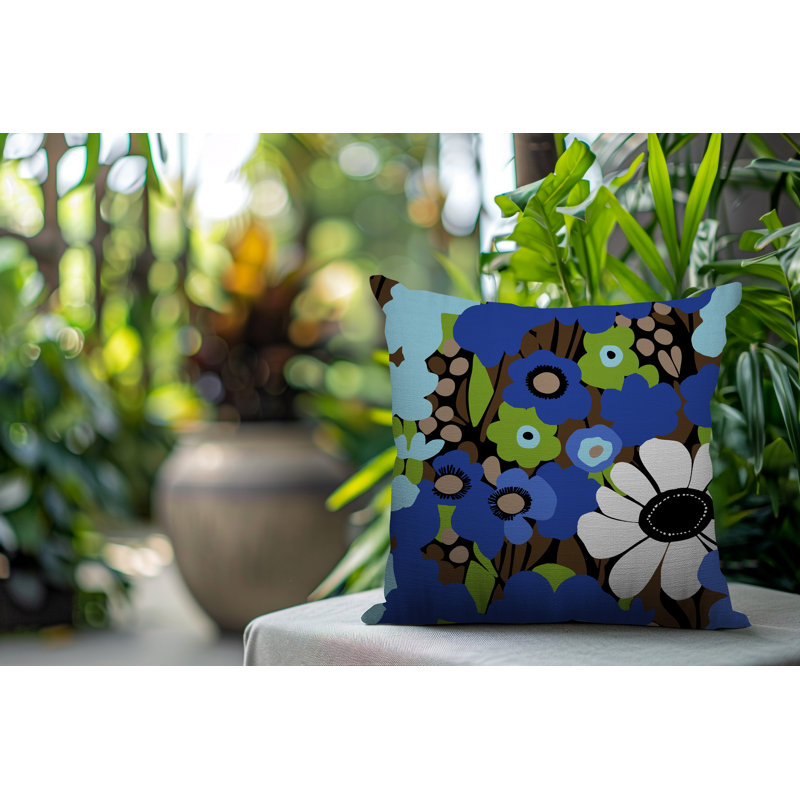 Coussin Maya, Carré 16 po, NavyBlue