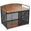 Grands meubles chenil pour chien - Caisse en bois avec rangement, finition brune spacieuse pour chiens-650496304-650496318