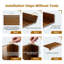 Couvre-tablettes 5 pièces à finition noyer pour supports 24 po x 16 po, doublures en mousse PVC-129505183