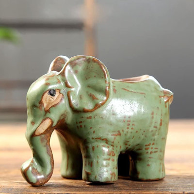 Elephant Ceramic Planter Pot (4.3")