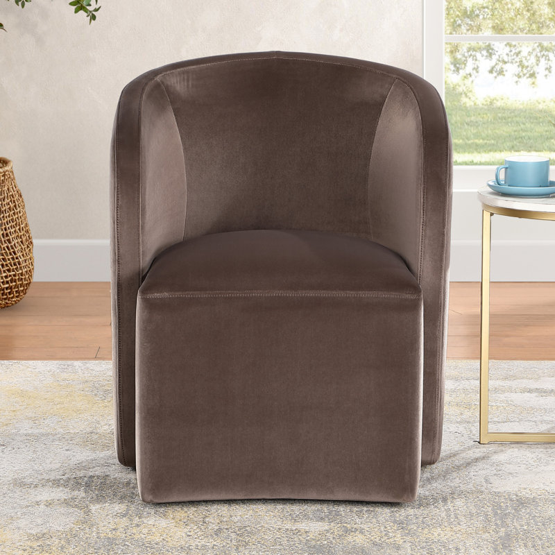Annie Barrel Dining/Accent Chair with Casters, Chocolate