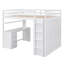 Lit mezzanine avec tiroirs, bureau et garde-robe - blanc