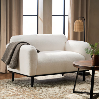 Loveseat Sofa with Tapered Birch Wood Legs