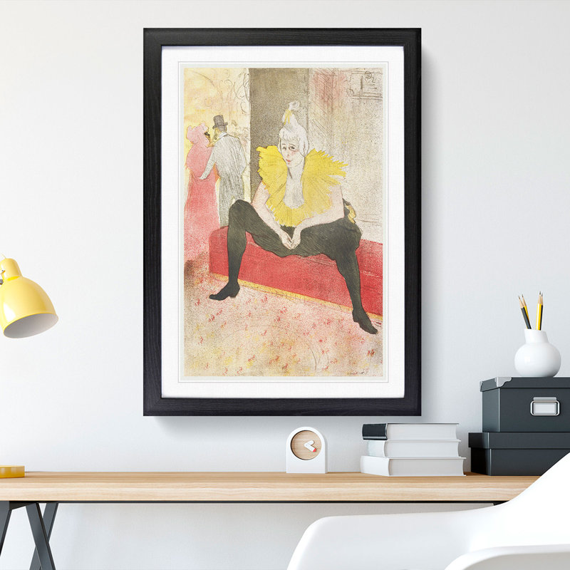 The Seated Clowness by Henri de Toulouse-Lautrec - Framed Print, Black Framed, 65cm H x 48cm W x 2cm D