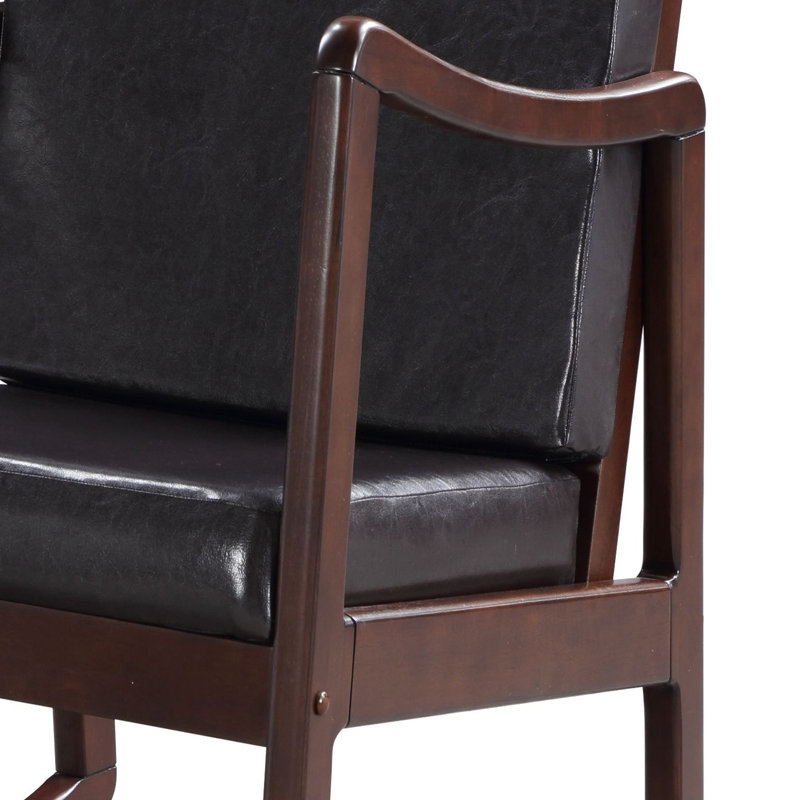 Chaise berçante brun foncé et espresso avec accoudoirs
