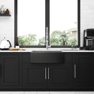 27 Inch Gunmetal Black Stainless Steel Sink, 16Gauge, Easy Drainage System, 27X21x10 Black, 16G, Maintains Kitchen Cleanliness,