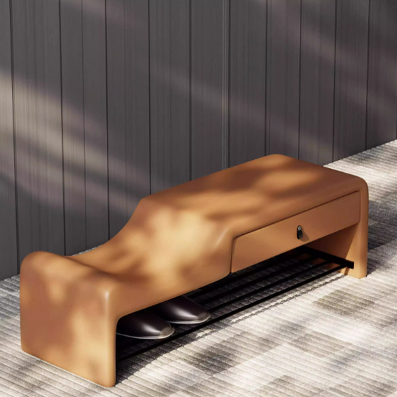 Simple Home Shoe Stool, Caramel