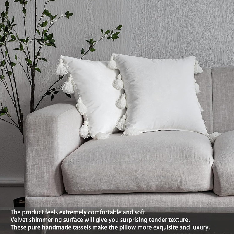 Reversible Throw Pillow, Light Ivory