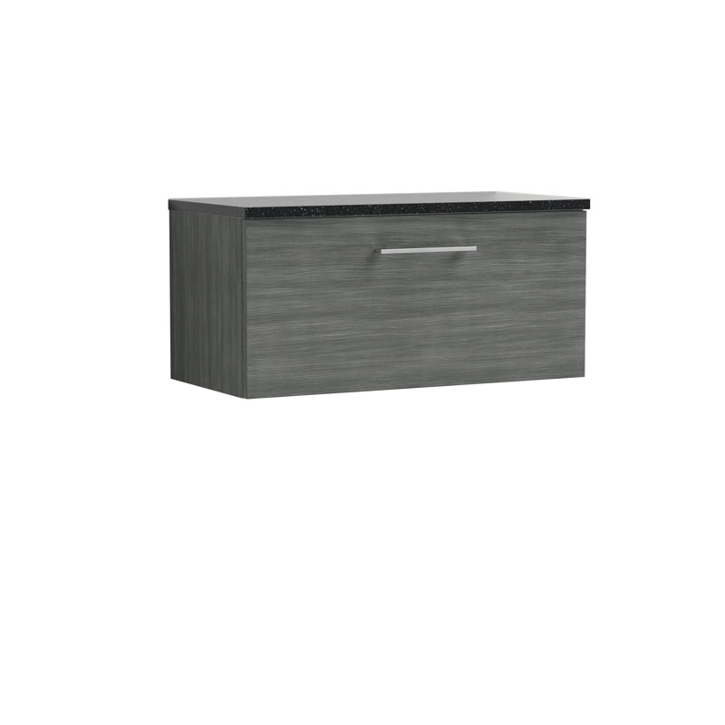 Arno Single Bathroom Vanity Base Only, Satin Grey, Gloss White