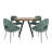 Aurthur 45" Round Dining Table And Upholstered Dining Chairs Set - Teal Pu-118608212