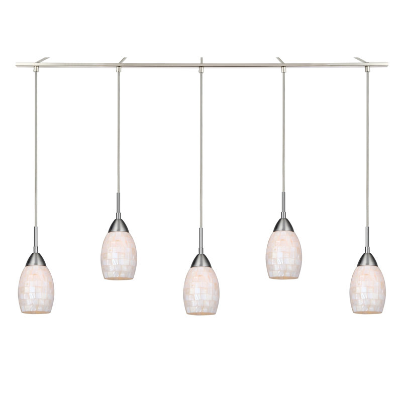 Murphy 5 - Light Cluster Pendant, Opal, Bronze
