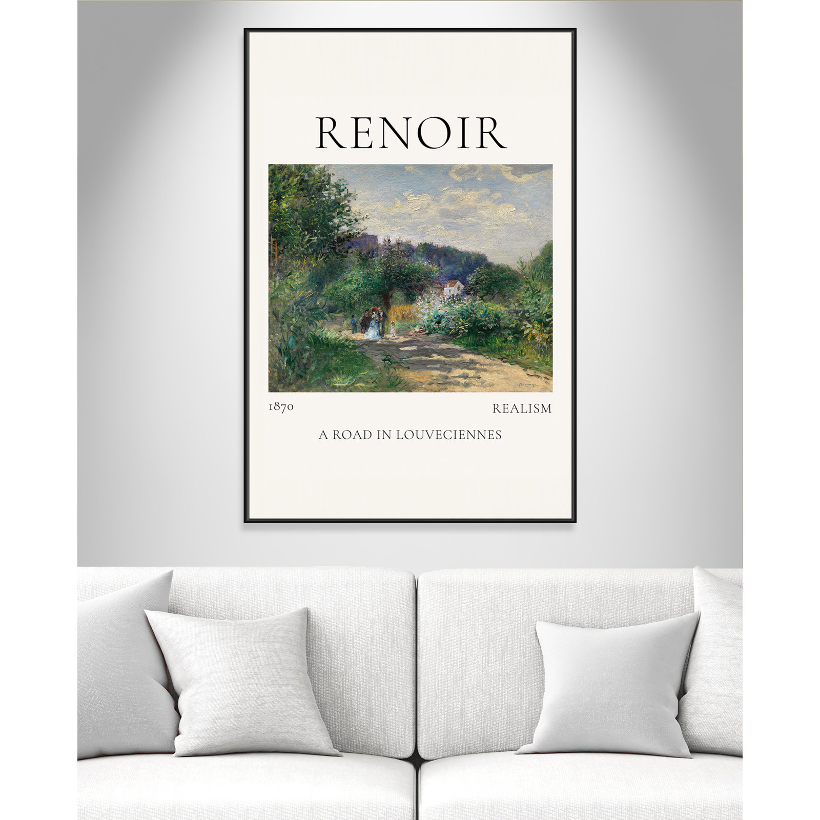 Rocchetto "A Road in Louveciennes" Print, Black Floater Frame, No, 61.5" H x 41.5" W x 2" D