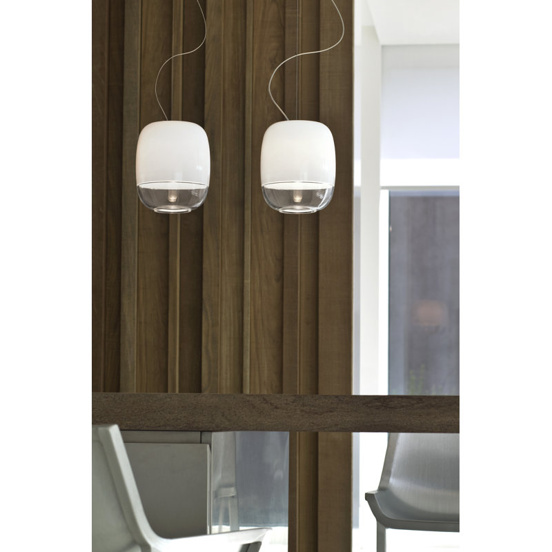 Gong 1 - Light Chrome LED Single Pendant, No, White, 200cm H x 30cm W x 30cm D