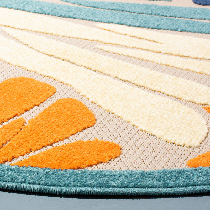 Cabana Performance Floral Indoor/Outdoor Area Rug, Square 6'7"