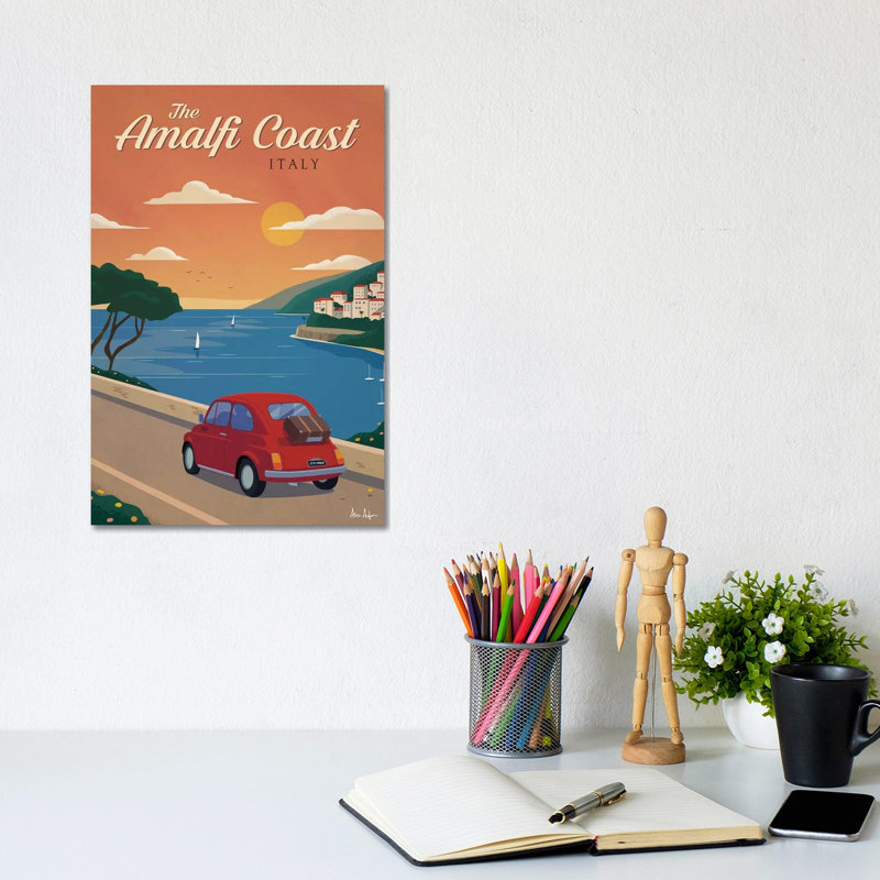 Amalfi Coast - impression sur toile tendue, H 12 po x l 8 po x P 0,75 po