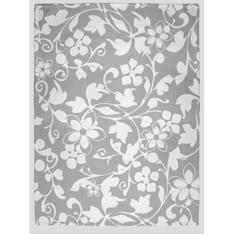 Jeté Love The Garden 30 "x 40" pour la Saint-Valentin, Floral lunaire gris 1, L 30 po x L 39,75 po