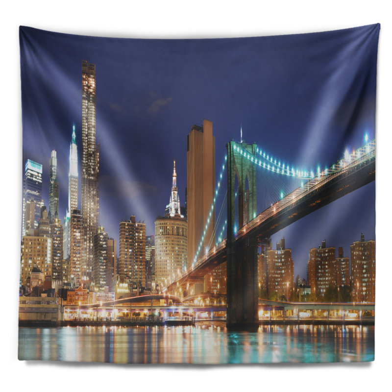 Cityscape manhattan skyline panorama tapisserie, H 32 po x l 39 po