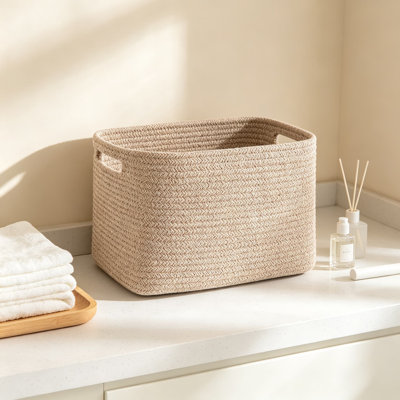 Paniers de rangement en corde de coton pour une organisation optimale, bacs de rangement cubiques pliables en tissu, ensemble de paniers rectangulaires polyvalents pour chambre d'enfant, salon, chambre à coucher, bureau, placard, armoire et étagères