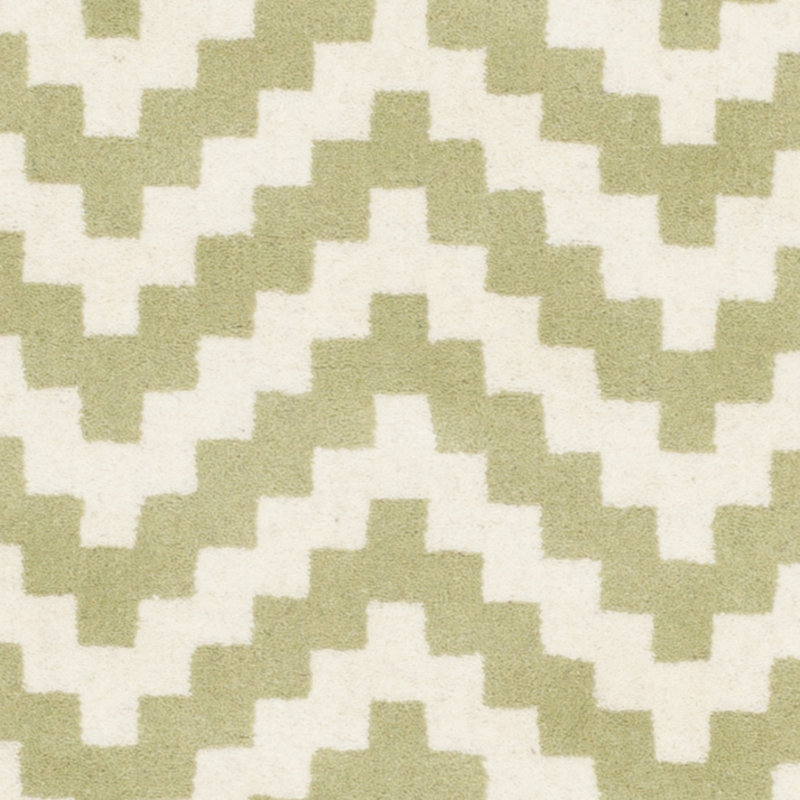 Deedgra Hand Tufted Wool Chevron Rug, Round 6'