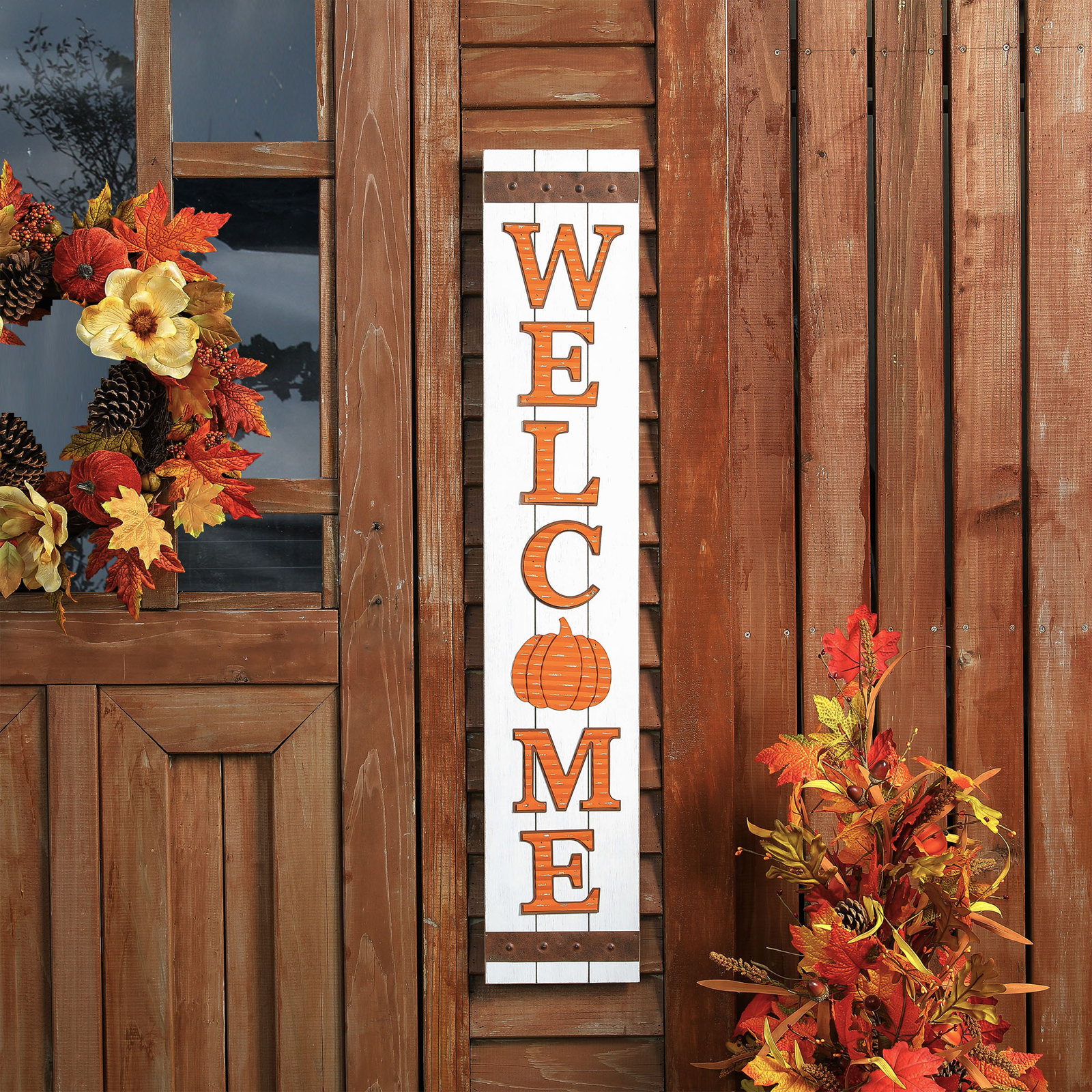 3D Pumpkin WELCOME Fall Porch Sign